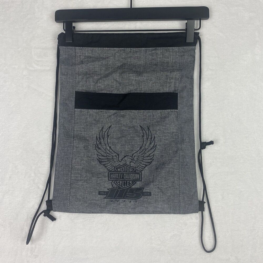 Harley Davidson String Drawstring Backpack Bag Gr… - image 1